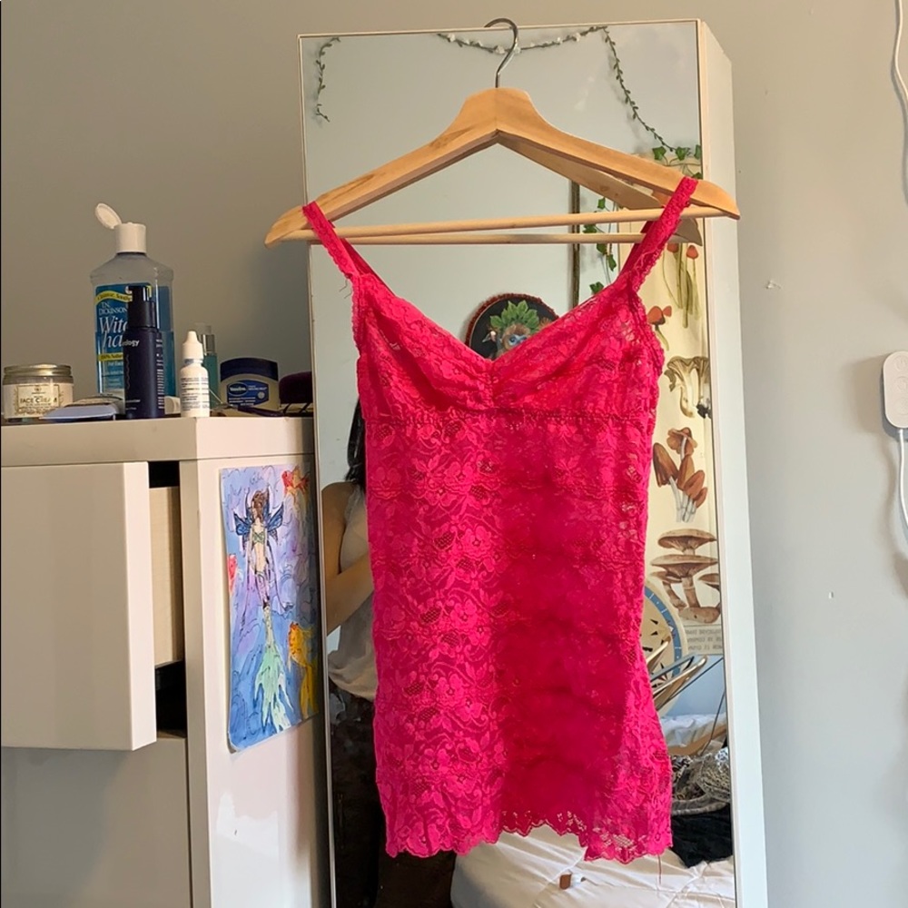 Hot Pink Mesh Lingerie Top